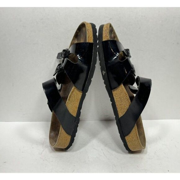 Birkenstock Birkis Florida 3 Straps Sandals Women’s Sz 8 N Black Patent Shoes - Picture 5 of 8